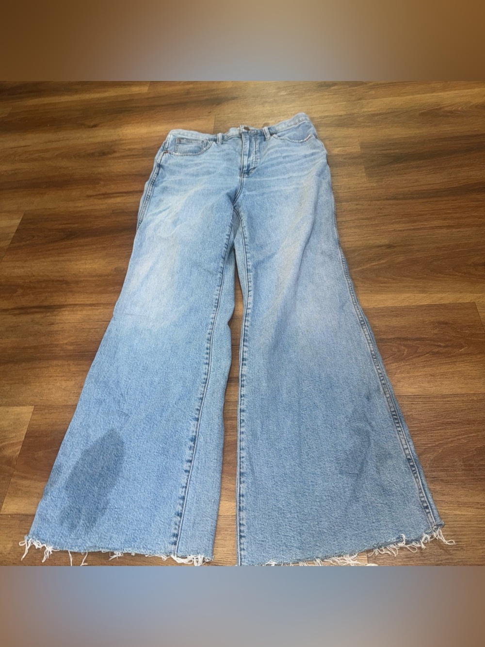 Madewell 11" High-Rise Flare Jeans Light Wash Blue Size 28 Wide Leg Denim
